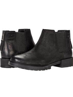 Sorel Black Leather Chelsea II Ankle Boots